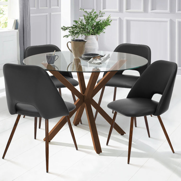 Wade Logan® Aunnika 5 - Piece Pedestal Dining Set & Reviews | Wayfair